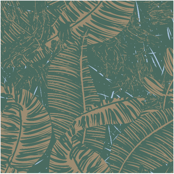 Fabric 34503 | leaves botanical in green in brown liście