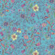 Fabric 34597 | floral doodle on blue kwiatki motylki i pszczółki niebieski