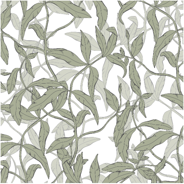 Fabric 34719 | blossom lines leaves