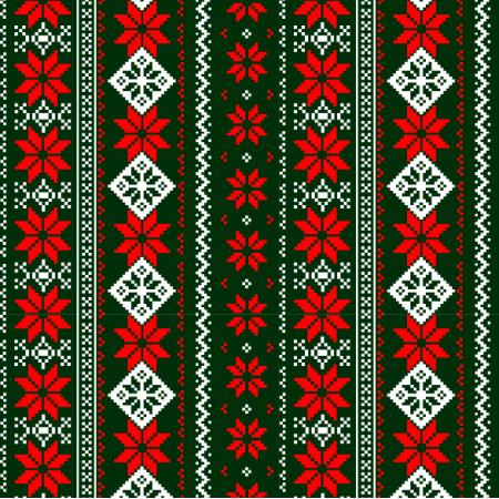Tkanina 34726 | 34096 | nordic xmas pattern green
