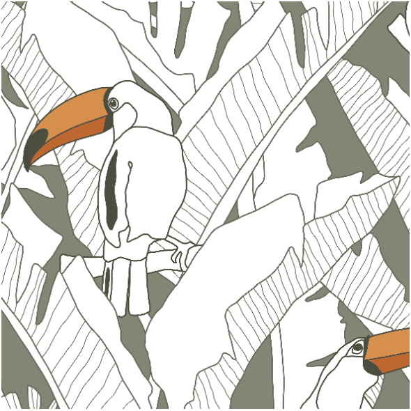 Fabric 34731 | tulum wind toucan green