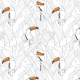 Tkanina 34732 | tulum wind toucan white00
