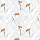 Tkanina 34732 | tulum wind toucan white00