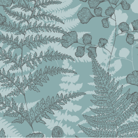 Fabric 34737 | chasing the song fern blue