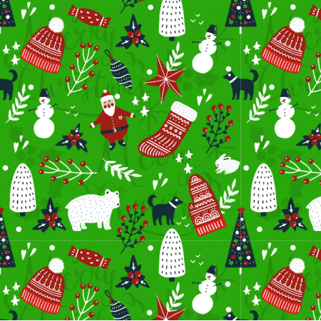 Fabric 34893 | scandinavian green christmas