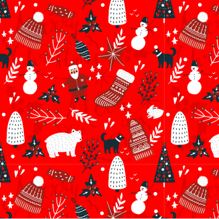 Fabric 34894 | scandinavian red christmas