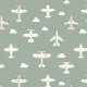 Fabric 35861 | SAMOLOTY - PASTELOWA ZIELEŃ
