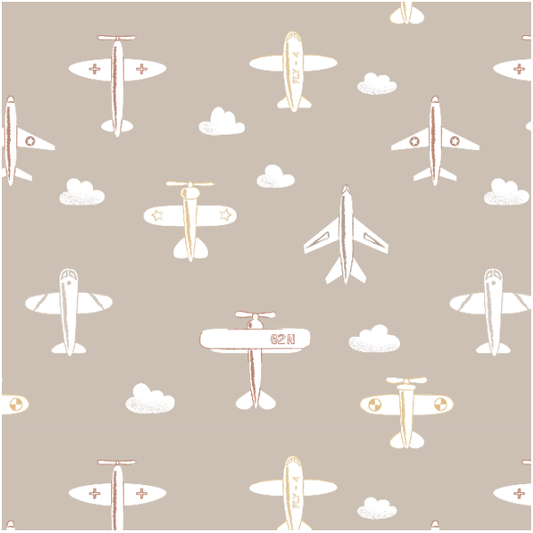 Tkanina 35863 | SAMOLOTY - BEŻOWY