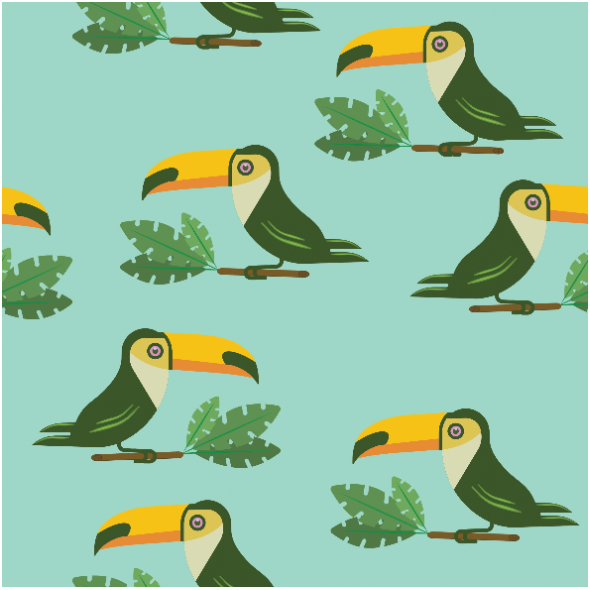 Tkanina 35941 | TUKANY-ZIELONE2