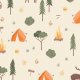 Fabric 36044 | CAMPING - LAS, JELEN, OGNISKO