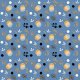 Tkanina 36163 | Circles and leaves in blue