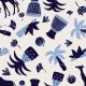Fabric 36253 | Cute safari animals blue giraffe