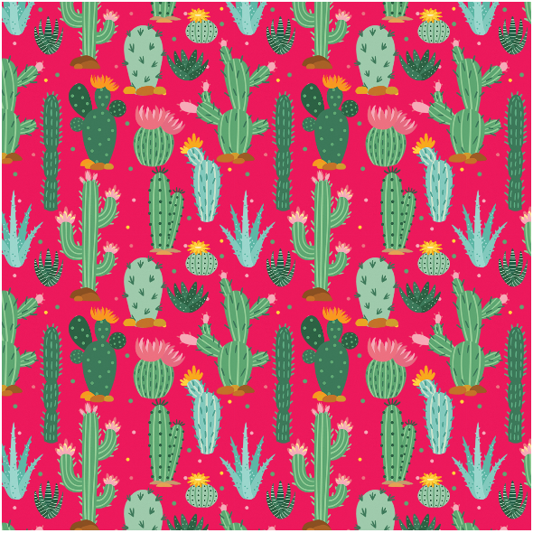 Tkanina 36329 | kaktusy - pink