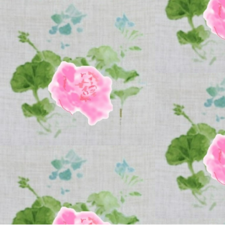 Fabric 36416 | blekitna peralgonia i peonia 1 , green ,pink ,blue ,white ,grey ,flowers 0