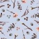 Fabric 36425 | niebieskie wiosenne kwiaty blue spring flowers