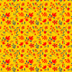 Fabric 36512 | czerwone kwiaty w morzu żółci