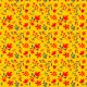 Fabric 36512 | czerwone kwiaty w morzu żółci