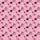Tkanina 36672 | Różowe abstrakcyjne kwiaty i geometria
