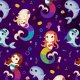 Tkanina 36759 | Syrenki na fiolecie