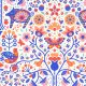 Tkanina 36811 | Happiness tree Scandinavian Maximalist Folk