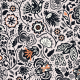 Fabric 36813 | Spritely floral with birds graphite and peach
