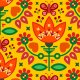 Fabric 36815 | Folk art with butterflies