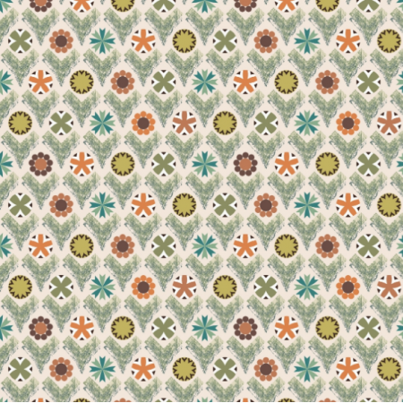 37207 | Abstract stylized textured flowers in various circular and v shapes