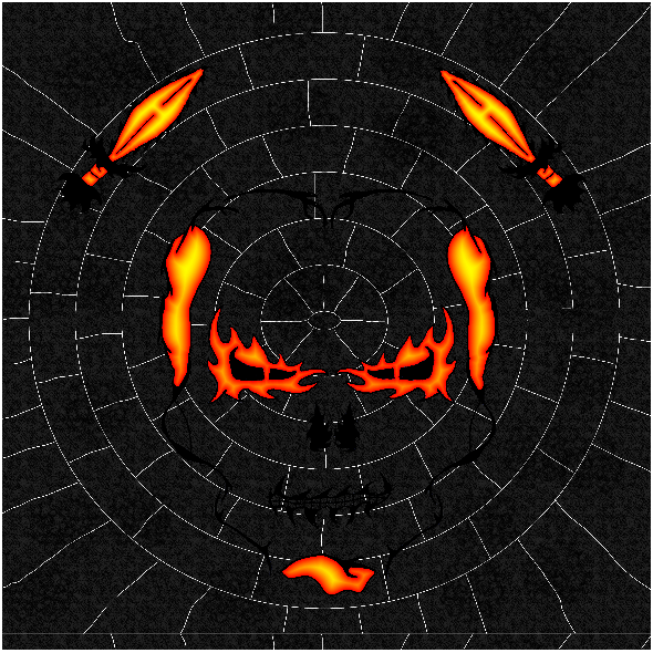 Tkanina 37254 | ZOmbi czaszka i miecze