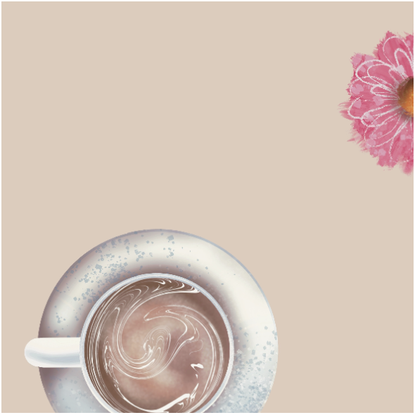 Tkanina 37353 | kawa i kwiat