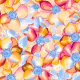 Tkanina 37572 | Mnóstwo kwiatów i koral rubin agat