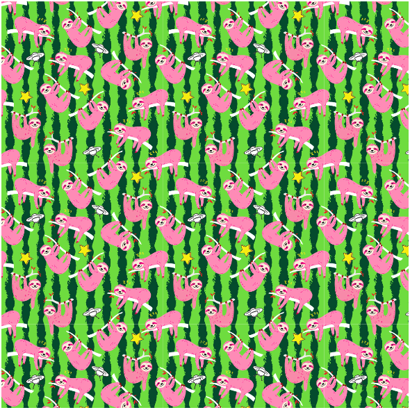 Fabric 37577 | pink sloths 13