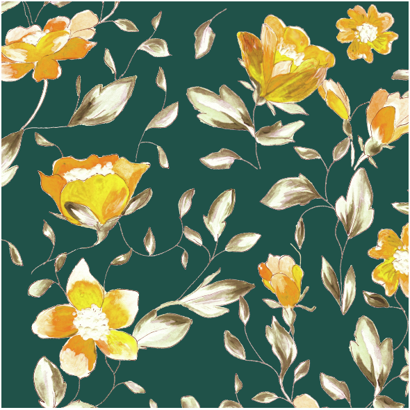 Fabric 37897 | Painted flowers - series 7
