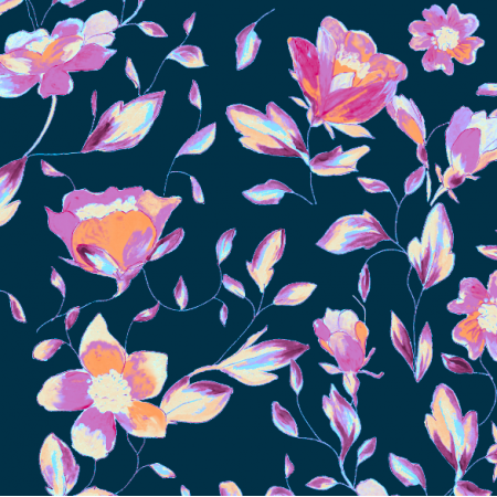 Fabric 37898 | Painted flowers - series 6