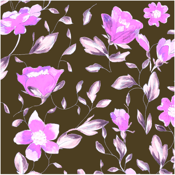 Tkanina 37899 | Painted flowers - series 8