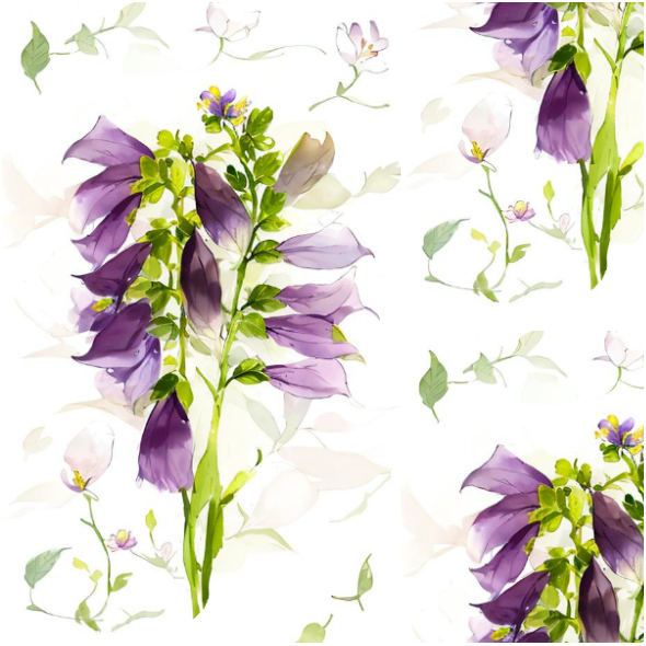 Fabric 38022 | kwiaty fiolet