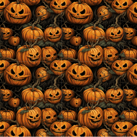 Tkanina 38120 | Happy halloween - scary pumpkins