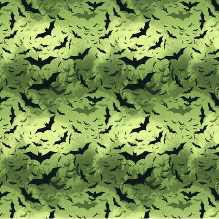 38129 | Haloween - bats on green
