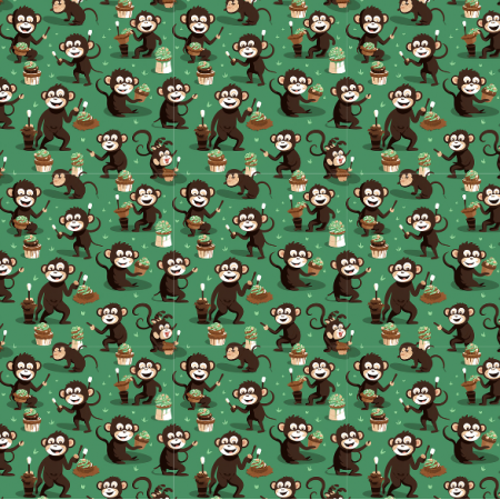 Tkanina 38140 | Cheeky monkeys - green