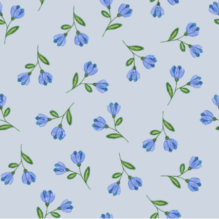 Tkanina 38256 | Niebieskie kwiaty