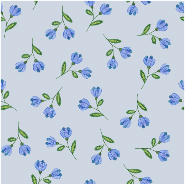 Tkanina 38256 | Niebieskie kwiaty
