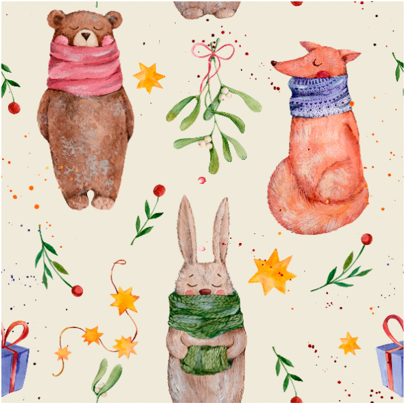 Tkanina 38258 | Świąteczne zwierzęta