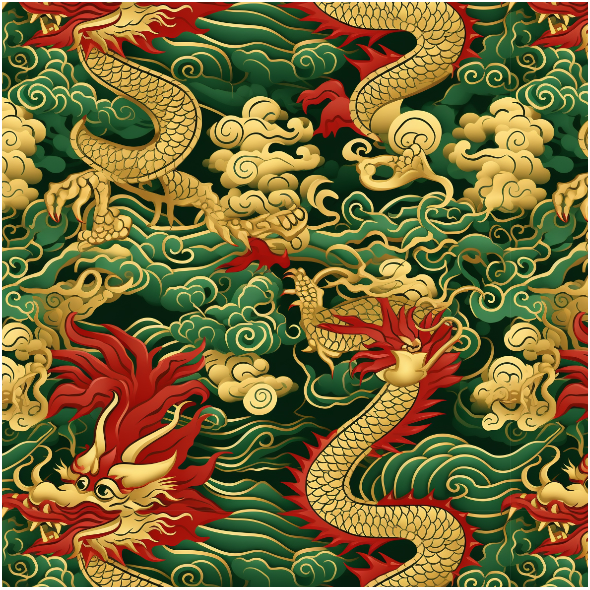 Fabric 38509 | Chinskie smoki