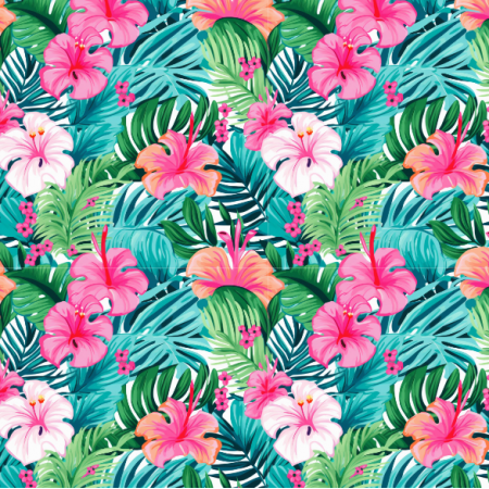 Fabric 38573 | tropical pink flowers