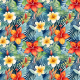 Tkanina 38577 | tropical orange flowers