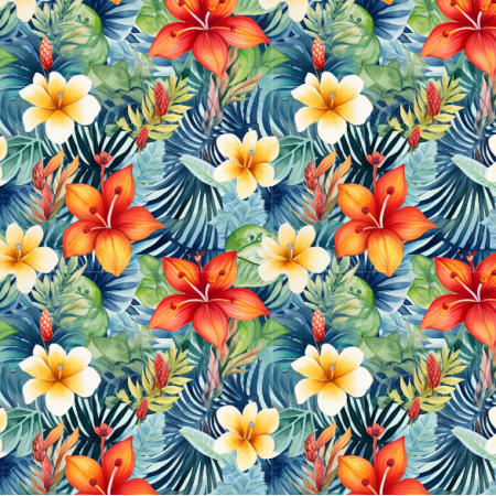 Fabric 38577 | tropical orange flowers