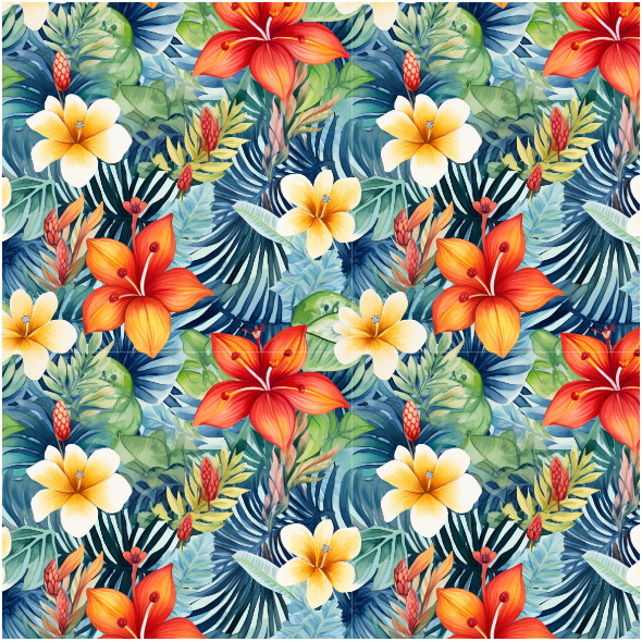 Tkanina 38577 | tropical orange flowers