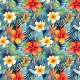Tkanina 38577 | tropical orange flowers