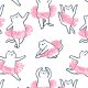 Tkanina 38636 | White cats ballet dancers