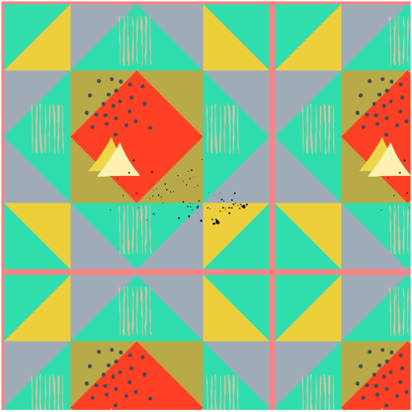 Fabric 38657 | CZERWONA GEOMETRIA