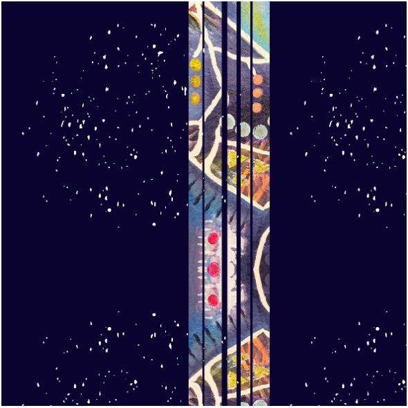 Fabric 38673 | granatowy liść4